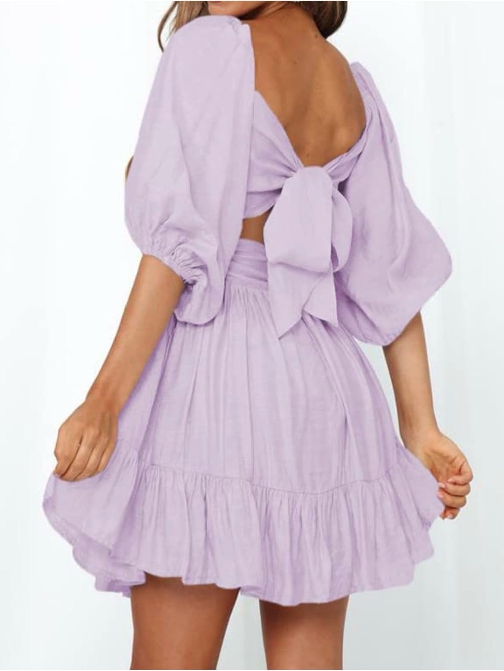 Lilac Ruffle Midi Dress - Picture 6 of 6